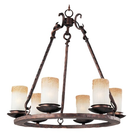 Maxim Six Light Oil Rubbed Bronze Wilshire Glass Candle Chandelier 10975WSOI
